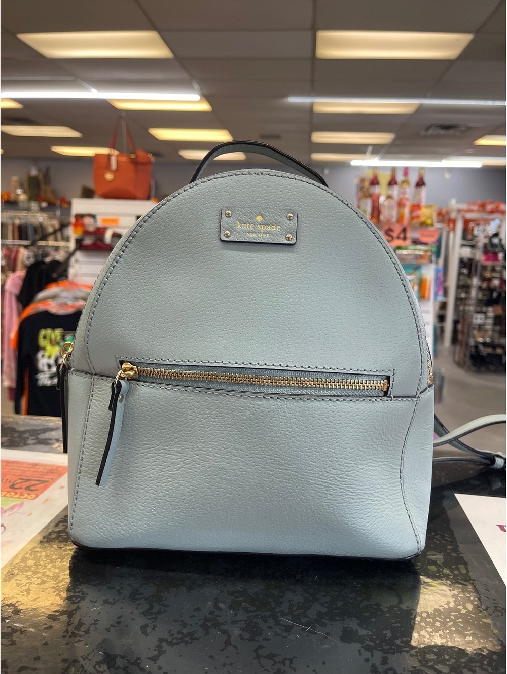 Kate Spade New York Light Blue Leather Mini Backpack
